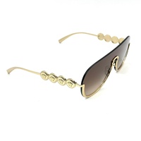 Versace VE2215 Medusa Aviator Sunglasses Pale Gold Brown Gradient with Case