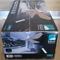 Eglo Surf 52 Inch DC Ceiling Fan Oak Blades White Motor 20549816 Remote Included