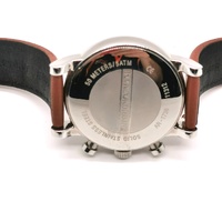 Armani Emporio White Dial Brown Leather Chronograph Mens Watch with Box