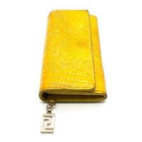 Versace Quilted Leather Vanitas Zip Around Womens Wallet Yellow