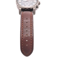 Fossil JR1419 Mens Chronograph Watch 50mm Grey Dial Brown Leather Band