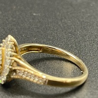 Ladies 9ct Yellow Gold Natural Diamond Cluster Ring