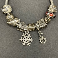 Ladies 925 Sterling Silver Pandora Snake Link Charm Bracelet