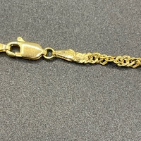 Ladies 18ct Yellow Gold Singapore Twist Link Necklace
