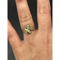 Ladies 10ct Yellow Gold Natural Diamond Ring