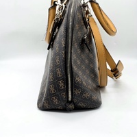 Guess Jensen Brown Logo Dome Satchel Bag