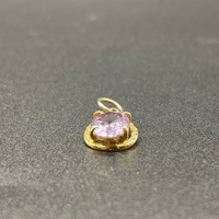 Ladies 9ct Yellow Gold Purple Stone Pendant