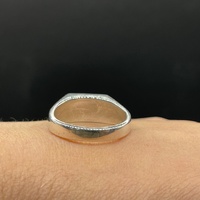 Mens 925 Sterling Silver CZ Signet Ring