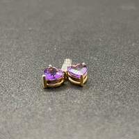 Ladies 9ct Yellow Gold Purple Gemstone Pendant