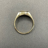 Mens 9ct Yellow Gold Diamond Signet Ring