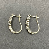 Ladies 9ct Yellow Gold Diamond & Sapphire Oval Hoop Earrings