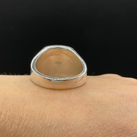 Mens 925 Sterling Silver Black Stone Ring