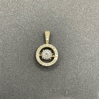 Ladies 10ct Yellow Gold Round Diamond Cluster Pendant