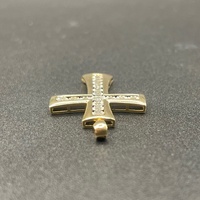 Unisex 9ct Yellow Gold Diamond Crucifix Cross Pendant