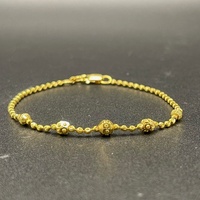 Ladies 22ct Yellow Gold Ball Bead Link Bracelet