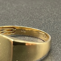 Mens 9ct Yellow Gold Natural Diamond Signet Ring