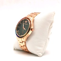 Juicy Couture Black Label JC/1226SH Rose Gold Watch Green Dial Crystal Bezel
