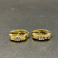 Ladies 14ct Yellow Gold Diamond Hoop Earrings