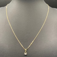 Ladies 9ct Yellow Gold Curb Link Chain & Diamond Cluster Pendant