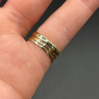 Ladies 9ct Yellow Gold Diamond Triple Ring Set