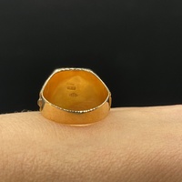 Mens 18ct Yellow Gold Diamond Signet Ring