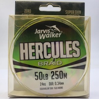 Jarvis Walker Hercules Braided Fishing Line 50LB 250M 0.34mm High Strength Low Stretch Saltwater Freshwater