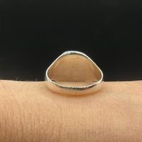 Mens 925 Sterling Silver Black Stone Ring