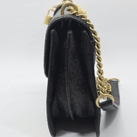 GUESS Black Logo Convertible Crossbody Shoulder Bag Gold Hardware