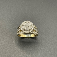 Ladies 9ct Yellow Gold Diamond Cluster Ring