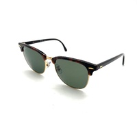 Ray-Ban RB3016F Clubmaster Classic Red Havana Green Lenses Sunglasses