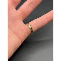 Unisex 18ct Yellow Gold Pattern Band Ring