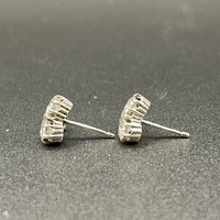 Ladies 9ct White Gold Diamond Stud Earrings