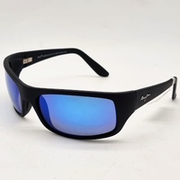 Maui Jim Peahi MJ 202-2M-SGH Matte Black Blue Hawaii Polarised Sunglasses