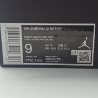 Nike Air Jordan 12 Retro Stealth CT8013-015 White Cool Grey Size US 9