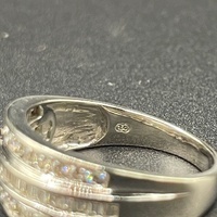 Ladies 18ct White Gold Multi Diamond Row Ring