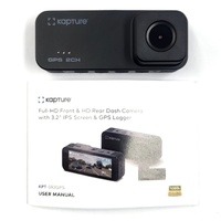 Kapture 592GPS Full HD Front & Rear Dash Cam Dual Camera Car DVR with GPS + 3 Wire Hardwire Kit