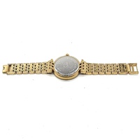 Elite Ladies Gold Tone Quartz Watch Crystal Bezel Sunray Dial 5080283