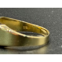 Mens 9ct Yellow Gold Diamond Signet Ring