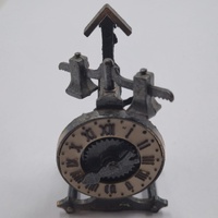 Antique Metal Desk Clock Pencil Sharpener Vintage Office Collectible Decor