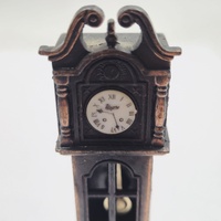 Antique Metal Pendulum Clock Pencil Sharpener Vintage Collectible Desk Decor
