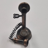 Antique Metal Candlestick Telephone Pencil Sharpener Vintage Retro Desk Collectible