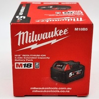 Milwaukee M18 18V RedLithium-Ion 5.0Ah Extended Capacity Battery Pack M18B5