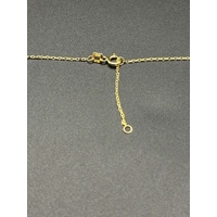 Ladies 18ct Yellow Gold Cable Link & Clover Pendant Necklace