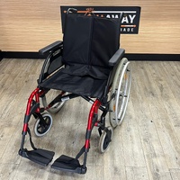 Breezy Basix 2 Self Propelled Wheelchair Aluminium 125kg Red Black