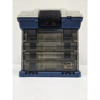 Plano 1363 Fishing Tackle Box Blue and Grey 4 Slide Out Utility Trays
