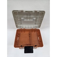 Plano 1363 Fishing Tackle Box Orange Stow N Go 3 Slide In Containers