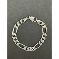 Unisex 925 Sterling Silver Figaro Link Bracelet