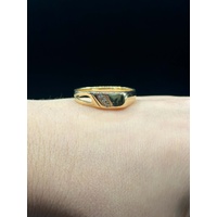 Mens 9ct Yellow Gold Diamond Signet Ring