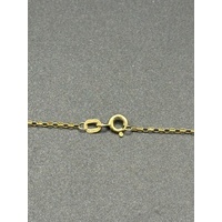 Ladies 9ct Yellow Gold Belcher Link Chain & Circle Pendant 