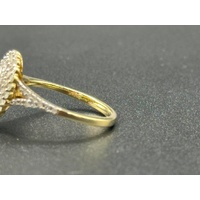 Ladies 9ct Yellow Gold Diamond Cluster Ring